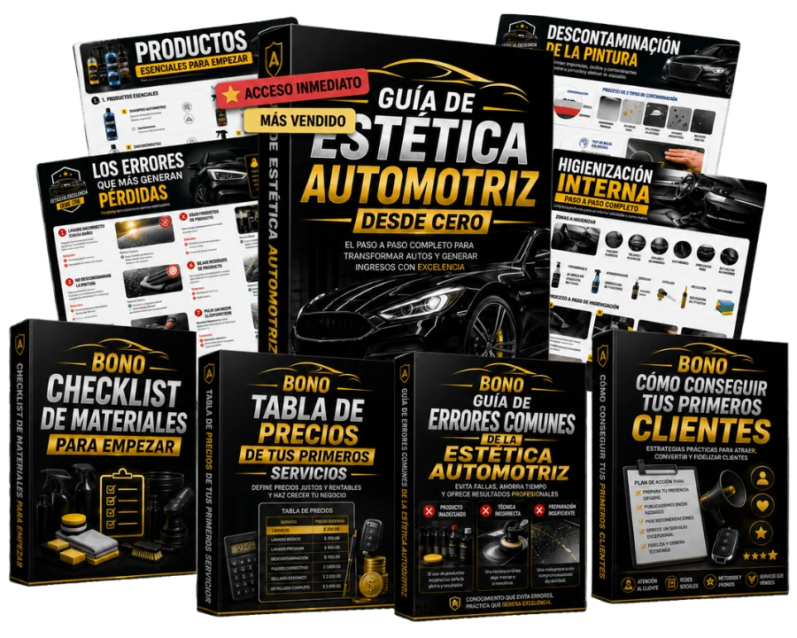 Guía de Estética Automotriz desde Cero con sus bonos